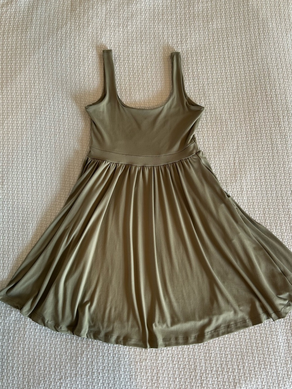 Ardene Olive Green Empire Waist Dress with Pockets